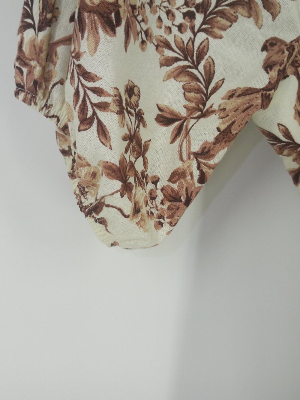 JUST FOUND Cottagecore Boho Floral Bird Print Puff Sleeve Midi Dress Square Neck - Picture 13 of 13